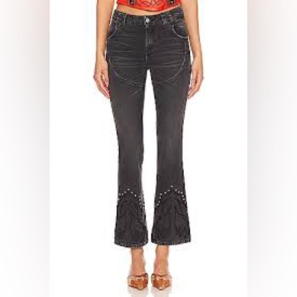 Understated Leather Western Studded Denim Jeans Size 28
